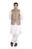 KAZUMI AWAMI WAISTCOAT-DARK BROWN