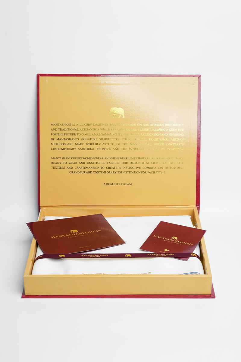 Faraji Unstitched Kameez Shalwar-WHT