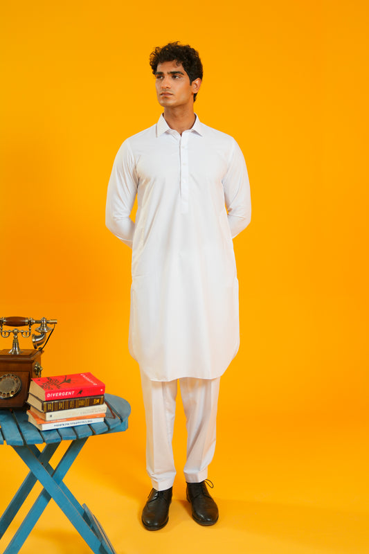 Baron Kurta Trouser-WHT