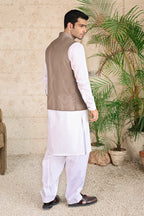 KAZUMI AWAMI WAISTCOAT-DARK BROWN