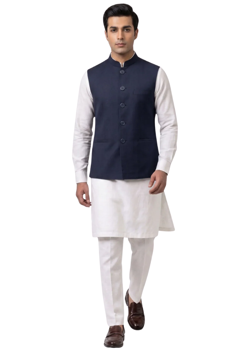 Zawadi Awami Waistcoat-NVY Main image