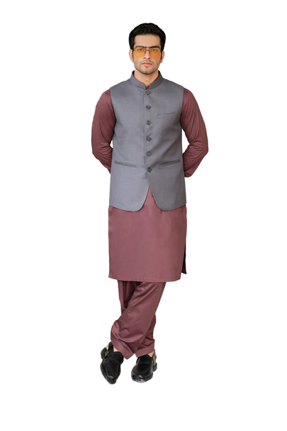 VYARA AWAMI WAISTCOAT-ASH GREY
