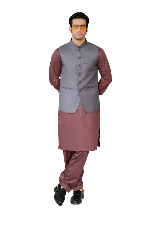 VYARA AWAMI WAISTCOAT-ASH GREY
