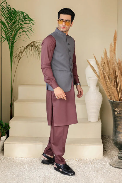 VYARA AWAMI WAISTCOAT-ASH GREY