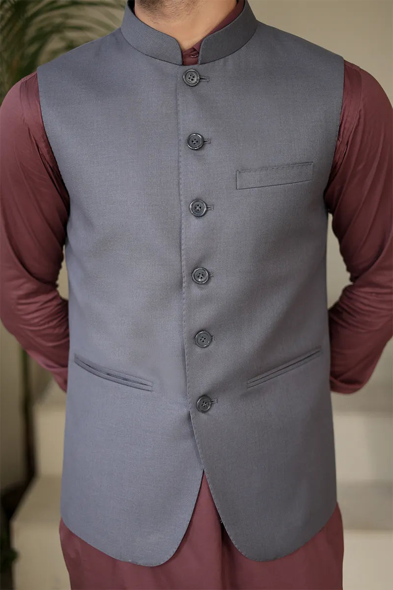 VYARA AWAMI WAISTCOAT-ASH GREY