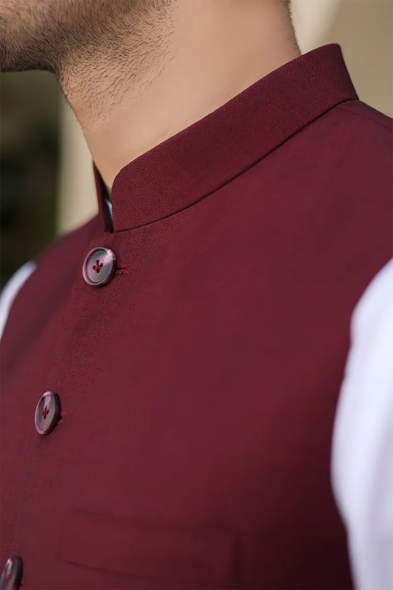 NEO AWAMI WAISTCOAT-MAROON