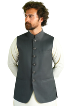 ZAHAR AWAMI WAISTCOAT - CHARCOAL GREY