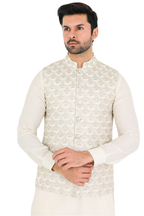 Tajveer Awami Waist Coat Wht