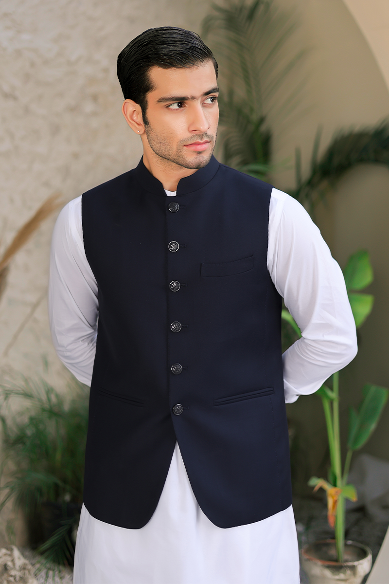 EZLYN AWAMI WAISTCOAT-Dark Blue