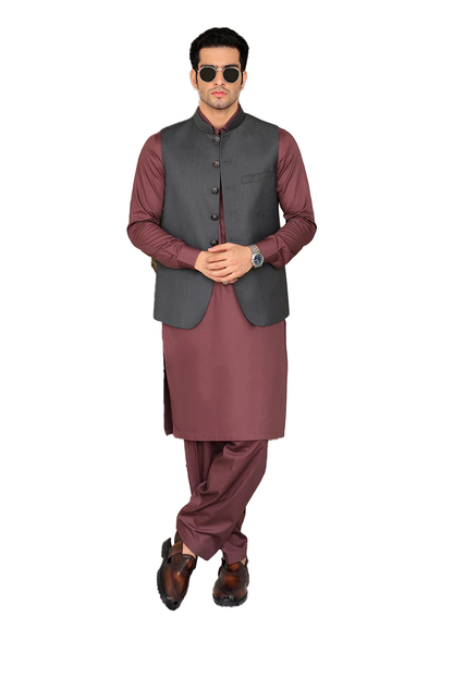 ZAHAR AWAMI WAISTCOAT - CHARCOAL GREY