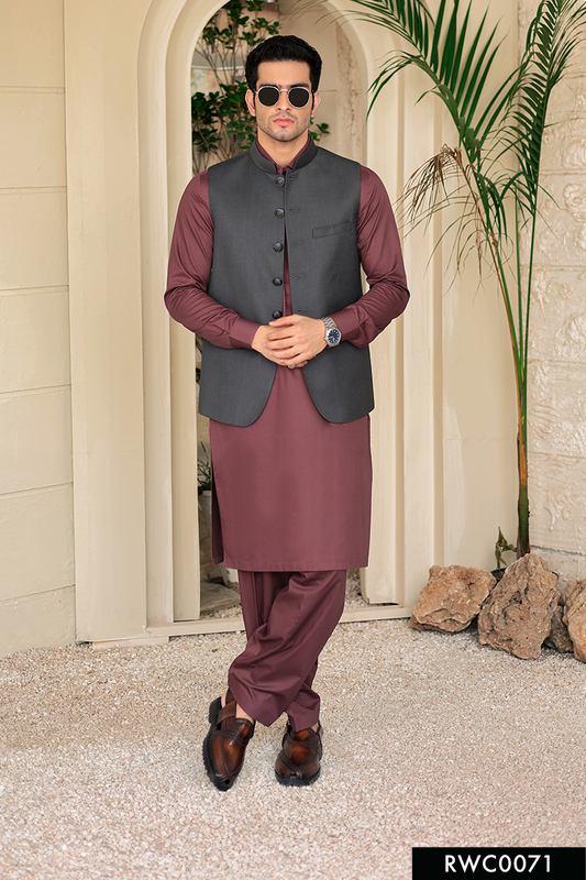 ZAHAR AWAMI WAISTCOAT - CHARCOAL GREY