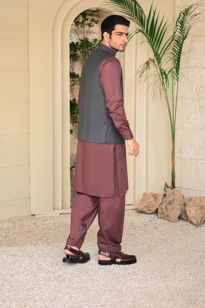 ZAHAR AWAMI WAISTCOAT - CHARCOAL GREY