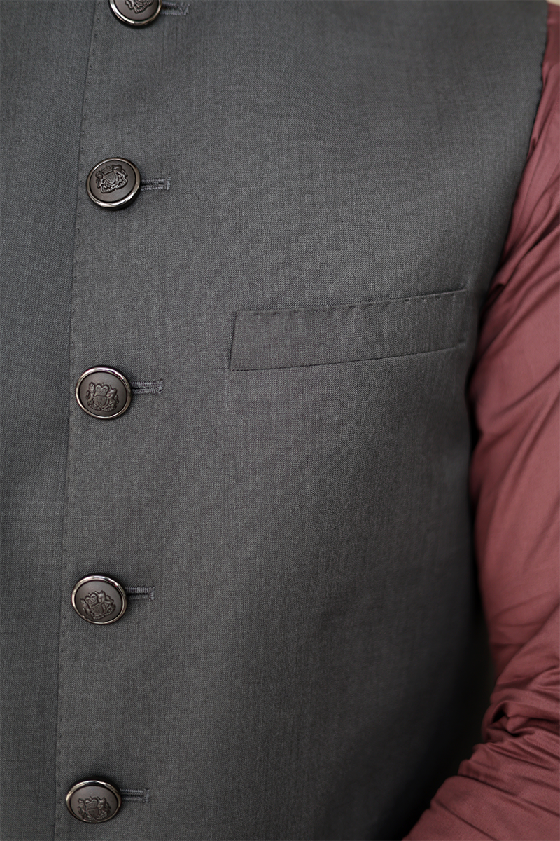Mahir-E-Tasweer Awami Waistcoat-Light Grey