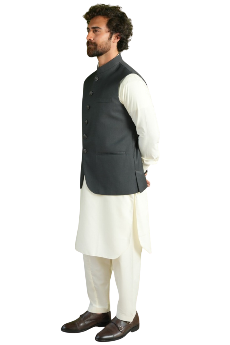 ZAHAR AWAMI WAISTCOAT - CHARCOAL GREY Secondary image