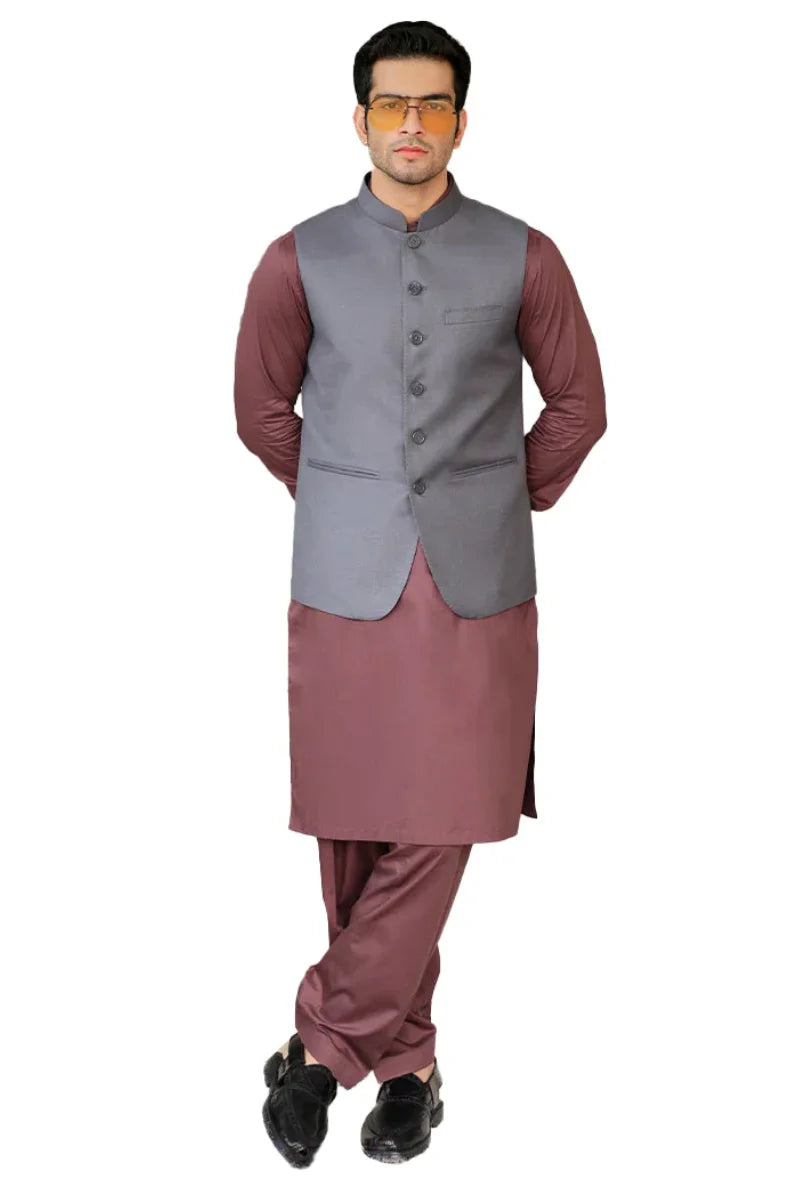 VYARA AWAMI WAISTCOAT-ASH GREY