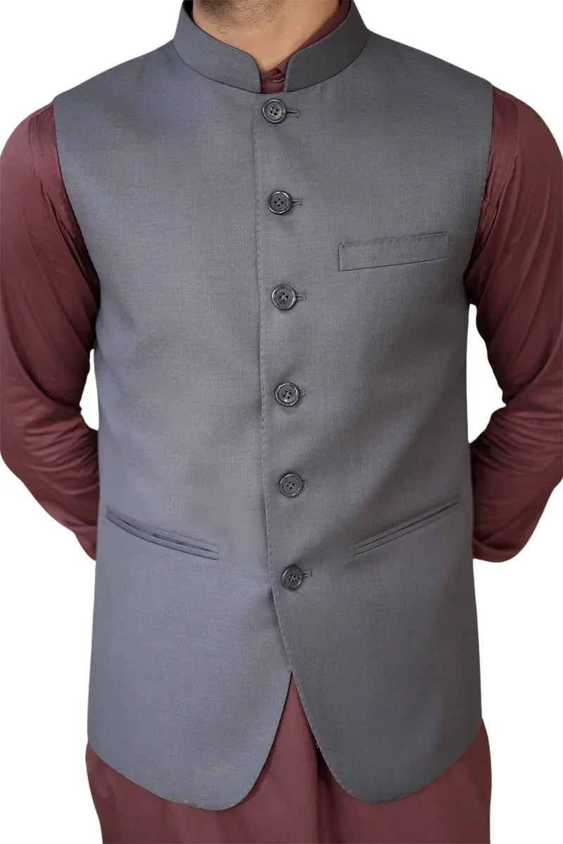 VYARA AWAMI WAISTCOAT-ASH GREY