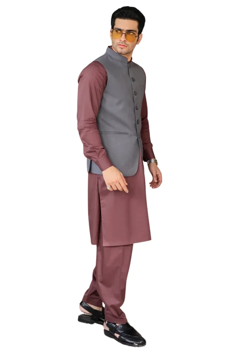 VYARA AWAMI WAISTCOAT-ASH GREY
