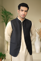 MAHIR-E-TASWEER AWAMI WAISTCOAT-DARK BLUE
