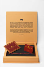 Manthan & Son's branded box with cards on a white background