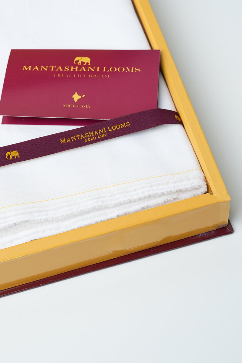 Kourash Unstitched Kameez Shalwar-WHT