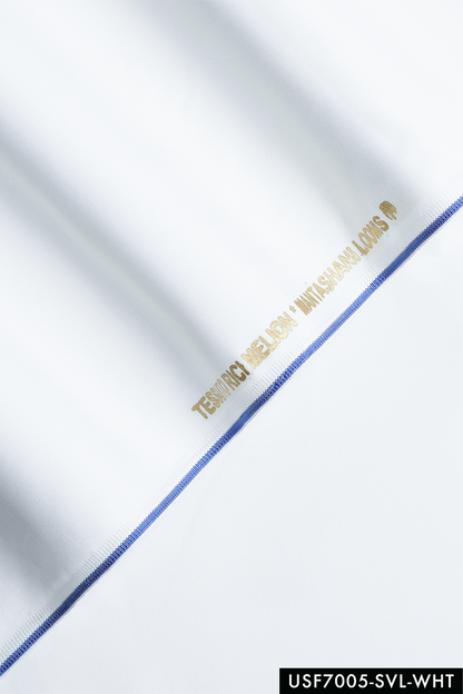 Faraji Unstitched Kameez Shalwar-WHT