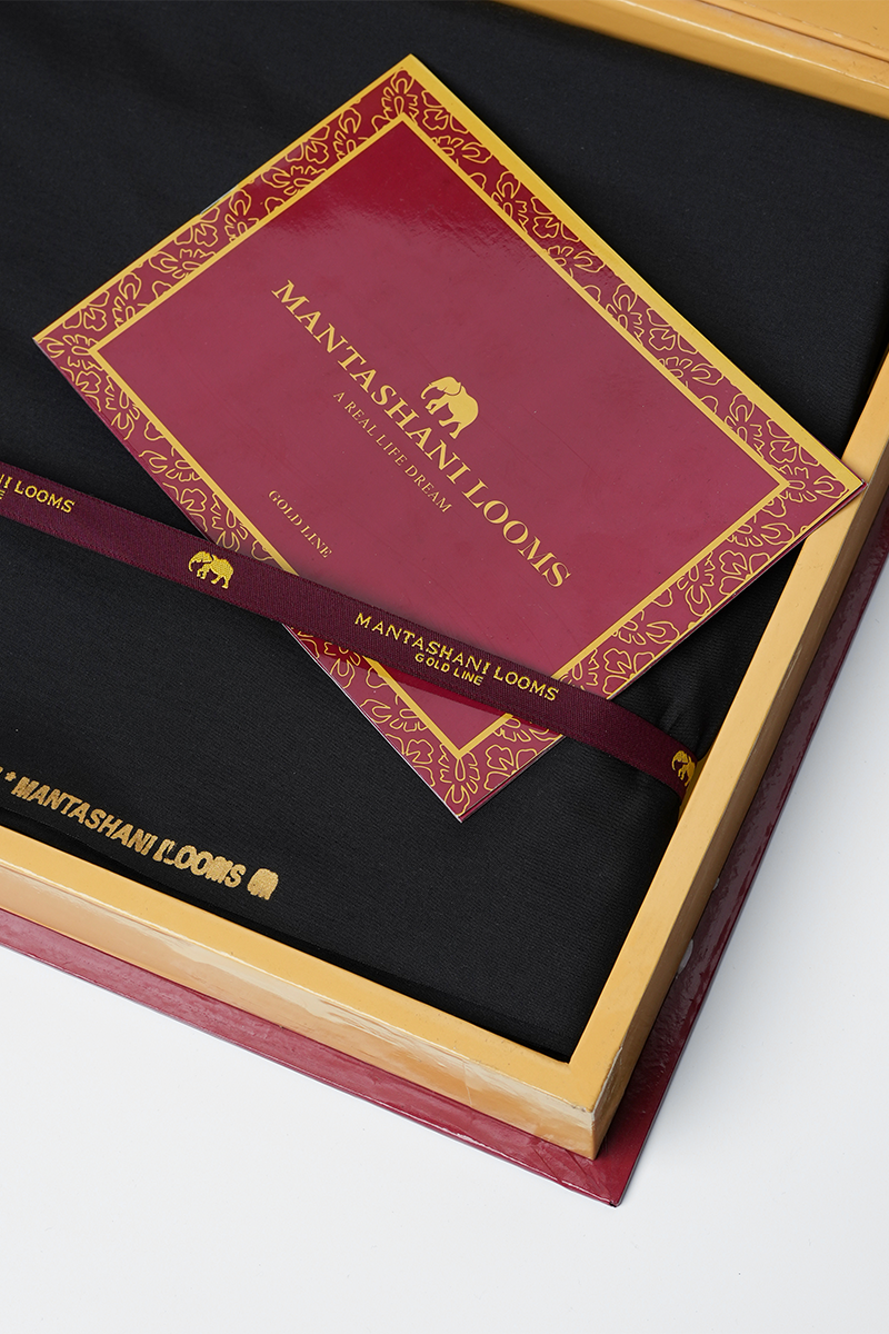 Tahfeef Unstitched Kameez Shalwar-BLK