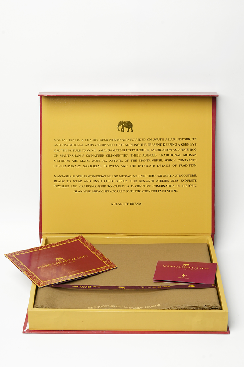 Roshangaar Unstitched Kameez Shalwar-BRN