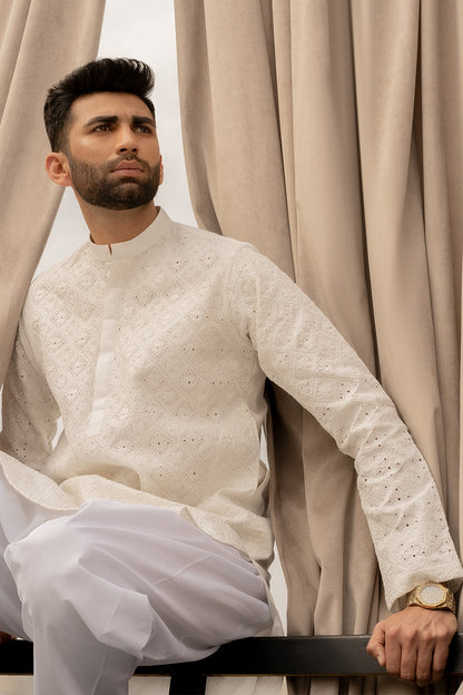 Azlan Kurta - White