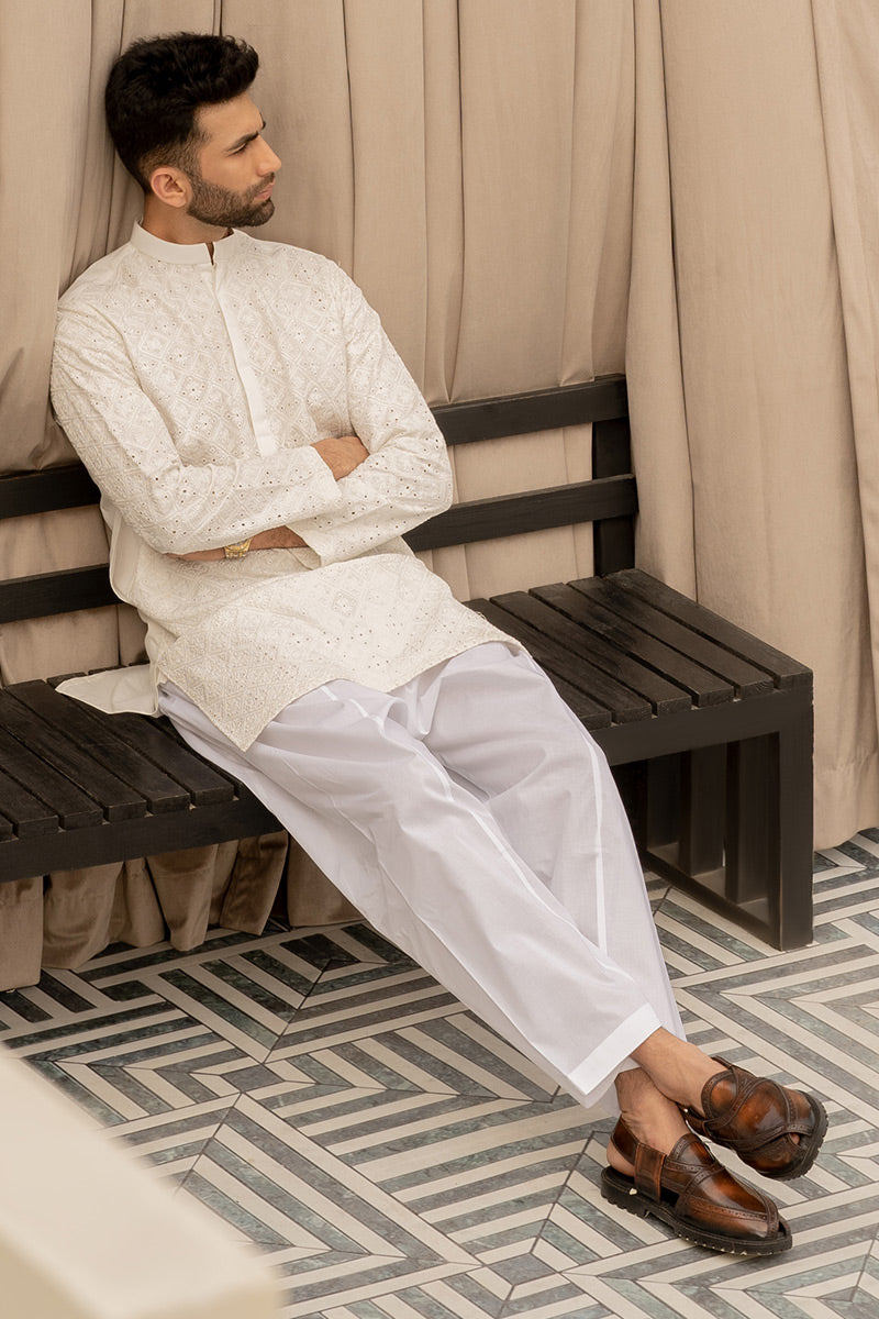 Azlan Kurta - White