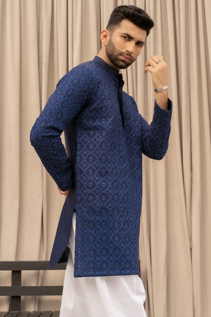 Azlan Kurta - Navy Blue