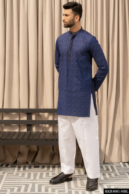 Azlan Kurta - Navy Blue