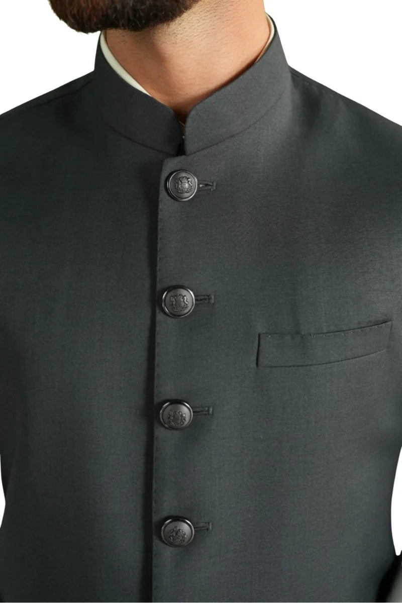 ZAHAR AWAMI WAISTCOAT - CHARCOAL GREY